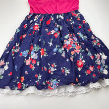 Load image into Gallery viewer, Girls Zara, lined floral cotton summer dress, EUC, size 13-14 , L: 75cm
