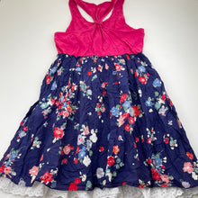 Load image into Gallery viewer, Girls Zara, lined floral cotton summer dress, EUC, size 13-14 , L: 75cm