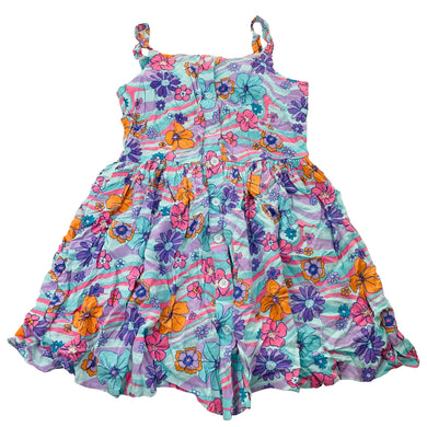 Girls Anko, floral viscose summer dress, EUC, size 8, L: 60cm
