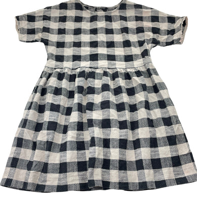 Girls Zara, checked, woven cotton short sleeve dress, EUC, size 13-14, L: 68cm