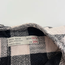 Load image into Gallery viewer, Girls Zara, checked, woven cotton short sleeve dress, EUC, size 13-14, L: 68cm