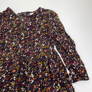 Girls Mango, floral viscose long sleeve dress, EUC, size 7, L: 62cm