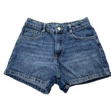 Load image into Gallery viewer, Girls Zara, embellished denim shorts, adjustable, FUC, size 13-14,  