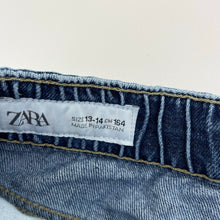 Load image into Gallery viewer, Girls Zara, embellished denim shorts, adjustable, FUC, size 13-14,  