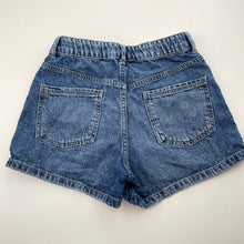 Load image into Gallery viewer, Girls Zara, embellished denim shorts, adjustable, FUC, size 13-14,  