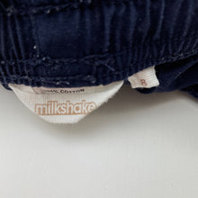 Load image into Gallery viewer, Girls Milkshake, navy cotton shorts, elasticated , GUC, size 8,  