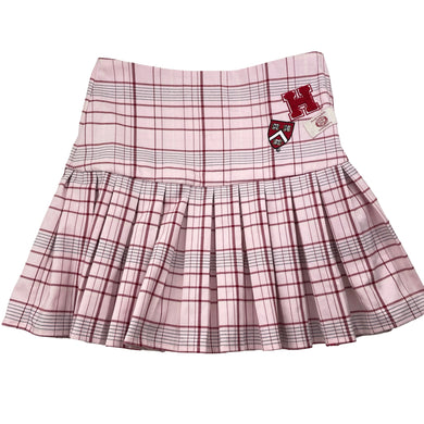 Girls HARVARD UNIVERSITY, checked, box-pleat skirt, adjustable, L:36cm, EUC, size 6-7,  