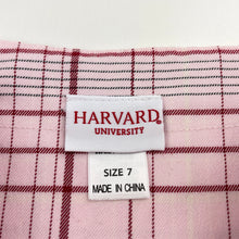 Load image into Gallery viewer, Girls HARVARD UNIVERSITY, checked, box-pleat skirt, adjustable, L:36cm, EUC, size 6-7,  