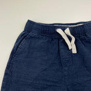 Boys Anko, navy linen / cotton shorts, elasticated, GUC, size 10,  