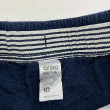 Load image into Gallery viewer, Boys Anko, navy linen / cotton shorts, elasticated, GUC, size 10,  