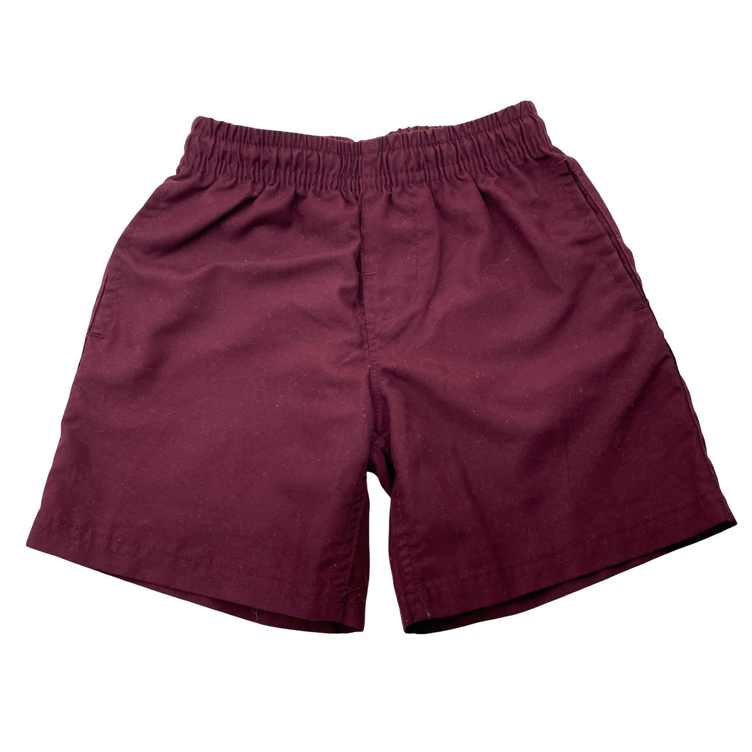 Unisex SCHOOL ZONE, marron school sports shorts, elasticated, EUC, size 4,  