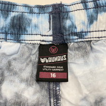 Load image into Gallery viewer, Boys BAUHAUS, tie-dyed lightweight cotton shorts, elasticated, EUC, size 16,  