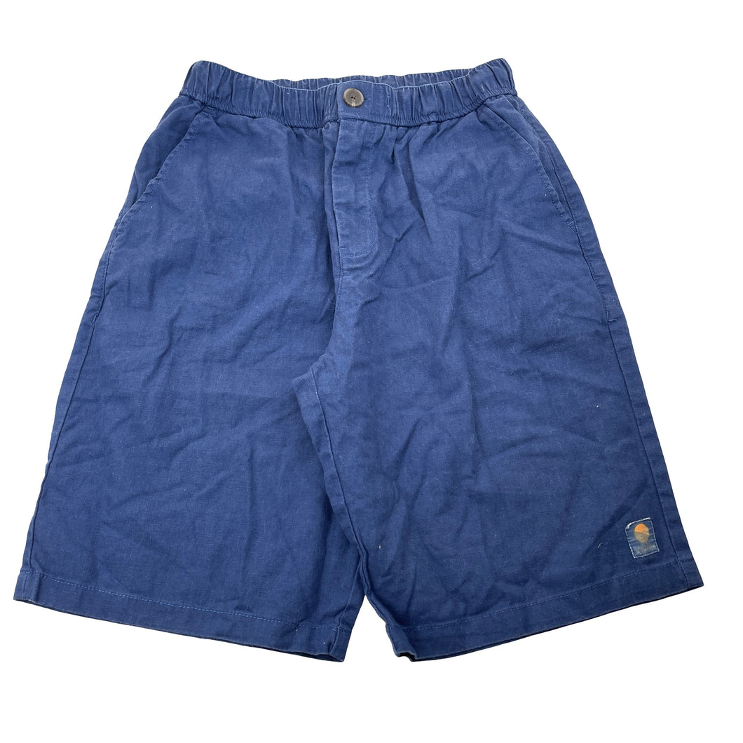 Boys Zara, blue linen / cotton shorts, elasticated, GUC, size 13-14,  