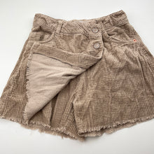 Load image into Gallery viewer, Girls Zara, corduroy cotton skort / shorts, adjustable, GUC, size 9,  