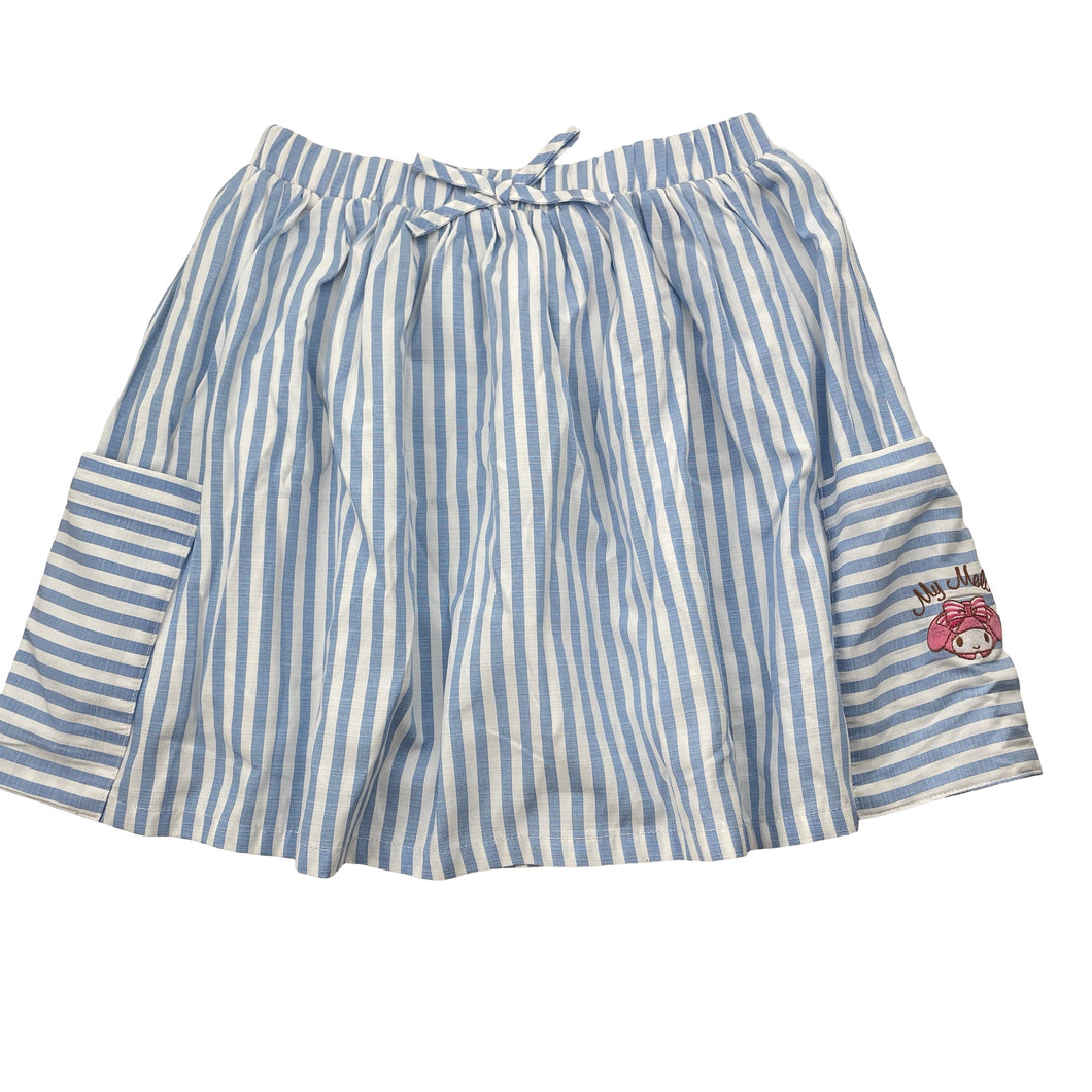 Girls Sanrio, My Melody, lined cotton skirt, elasticated, L:35cm, EUC, size 8,  