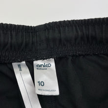 Load image into Gallery viewer, Unisex Anko, black school shorts, elasticated, EUC, size 10,  