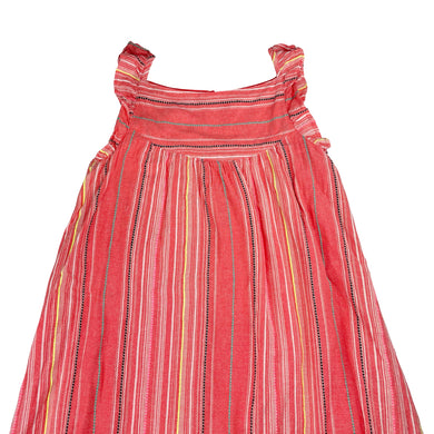 Girls M & Co, cotton-lined coral summer dress, EUC, size 9-10, L: 80cm