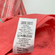 Load image into Gallery viewer, Girls M &amp; Co, cotton-lined coral summer dress, EUC, size 9-10, L: 80cm