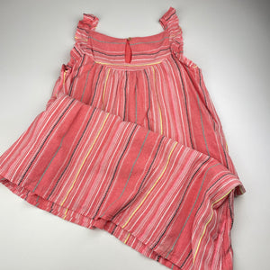 Girls M & Co, cotton-lined coral summer dress, EUC, size 9-10, L: 80cm