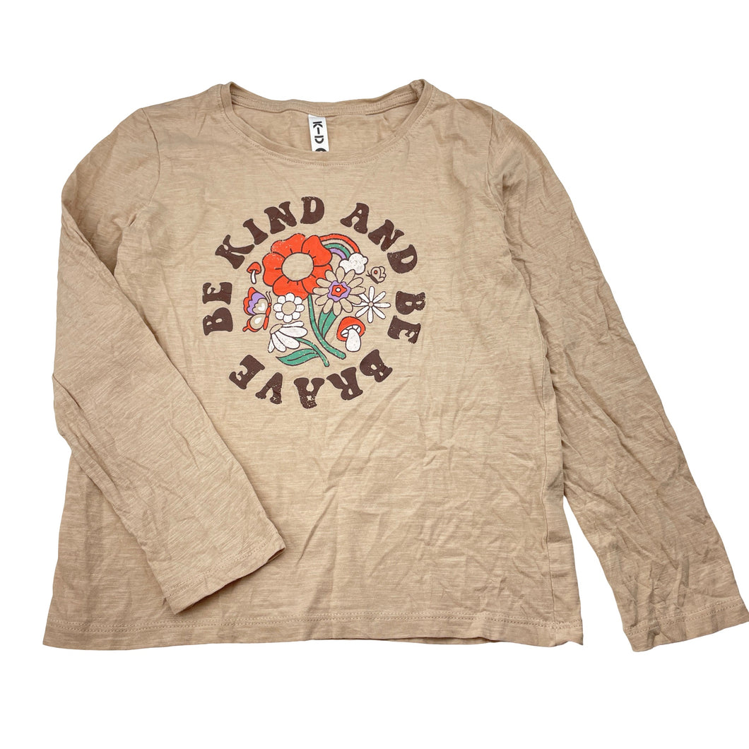 Girls KID, organic cotton long sleeve tee / top, GUC, size 6,  
