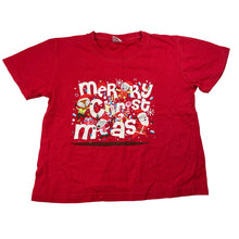 Load image into Gallery viewer, Unisex red, cotton Christmas tee / top, GUC, size 6,  