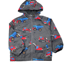 Load image into Gallery viewer, Boys Anko, fleece-lined spray jacket, diggers, GUC, size 6,  
