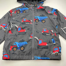Load image into Gallery viewer, Boys Anko, fleece-lined spray jacket, diggers, GUC, size 6,  