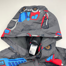 Load image into Gallery viewer, Boys Anko, fleece-lined spray jacket, diggers, GUC, size 6,  