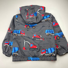 Load image into Gallery viewer, Boys Anko, fleece-lined spray jacket, diggers, GUC, size 6,  