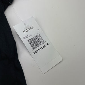 Boys FOX RACING, black cotton tee / top (LG), armpit to armpit: 43cm, NEW, size 10-12,  