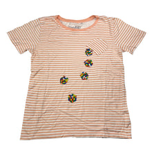 Load image into Gallery viewer, Unisex Rubik&#39;s, Cube coral stripe cotton tee / top, GUC, size 8,  
