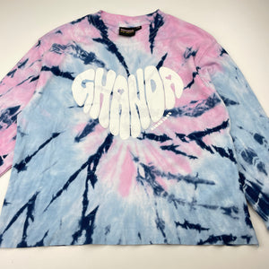 Girls GHANDA, raw hem, soft cotton tie-dyed top, EUC, size 7-8,  