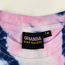 Load image into Gallery viewer, Girls GHANDA, raw hem, soft cotton tie-dyed top, EUC, size 7-8,  
