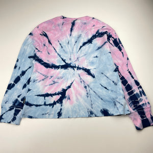 Girls GHANDA, raw hem, soft cotton tie-dyed top, EUC, size 7-8,  