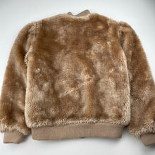 Load image into Gallery viewer, Girls lined, faux fur jacket (no labels), armpit to armpit: 41cm, shoulder to cuff: 52cm, GUC, size 10-12,  