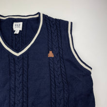 Load image into Gallery viewer, Boys GAP, navy knitted cotton vest / sweater, EUC, size 8-9,  
