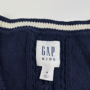 Boys GAP, navy knitted cotton vest / sweater, EUC, size 8-9,  