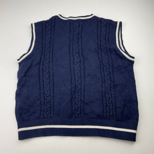 Boys GAP, navy knitted cotton vest / sweater, EUC, size 8-9,  