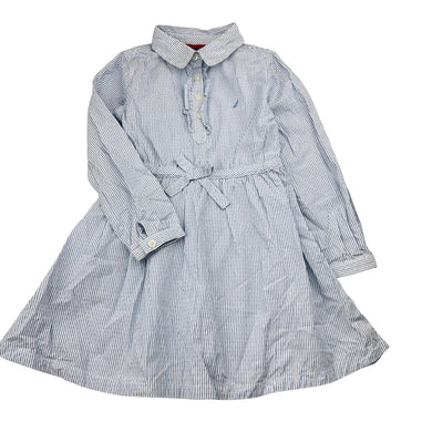 Girls NAUTICA, striped cotton shirt dress, EUC, size 4, L: 55cm