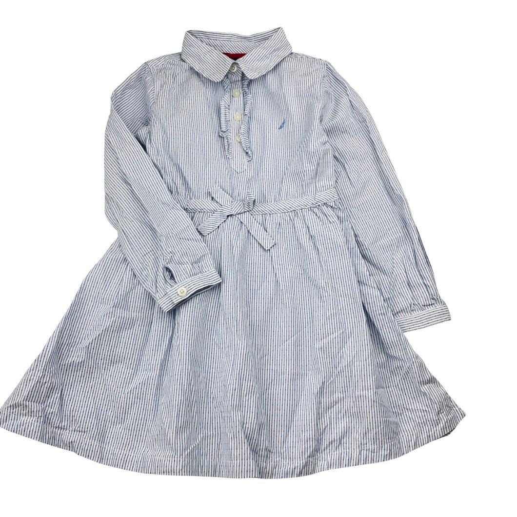 Girls NAUTICA, striped cotton shirt dress, EUC, size 4, L: 55cm