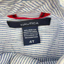 Load image into Gallery viewer, Girls NAUTICA, striped cotton shirt dress, EUC, size 4, L: 55cm