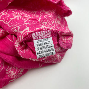 Girls Coco and Ginger, handmade floral silk ruffle playsuit, EUC, size 5,  