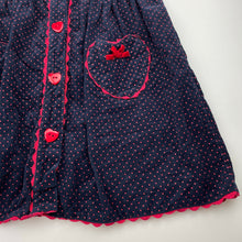 Load image into Gallery viewer, Girls BLUEBERI boulevard, navy corduroy cotton dress, EUC, size 5, L: 56cm