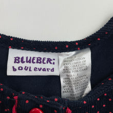 Load image into Gallery viewer, Girls BLUEBERI boulevard, navy corduroy cotton dress, EUC, size 5, L: 56cm