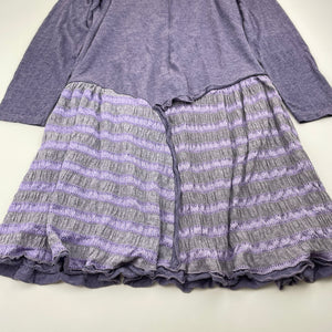 Girls Isobella & Chloe, lined purple & grey long sleeve dress, EUC, size 8, L: 68cm
