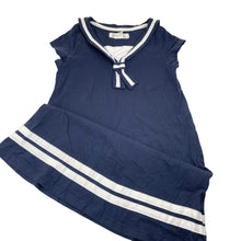 Load image into Gallery viewer, Girls H&amp;M, navy cotton nautical / sailor dress, EUC, size 9-10, L: 69cm