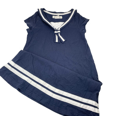 Girls H&M, navy cotton nautical / sailor dress, EUC, size 9-10, L: 69cm