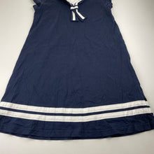 Load image into Gallery viewer, Girls H&amp;M, navy cotton nautical / sailor dress, EUC, size 9-10, L: 69cm