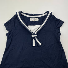 Load image into Gallery viewer, Girls H&amp;M, navy cotton nautical / sailor dress, EUC, size 9-10, L: 69cm