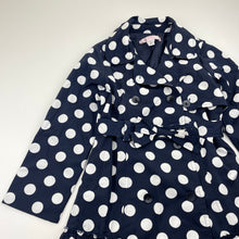 Load image into Gallery viewer, Girls Biscotti, navy &amp; white lightweight trench coat, EUC, size 5,  
